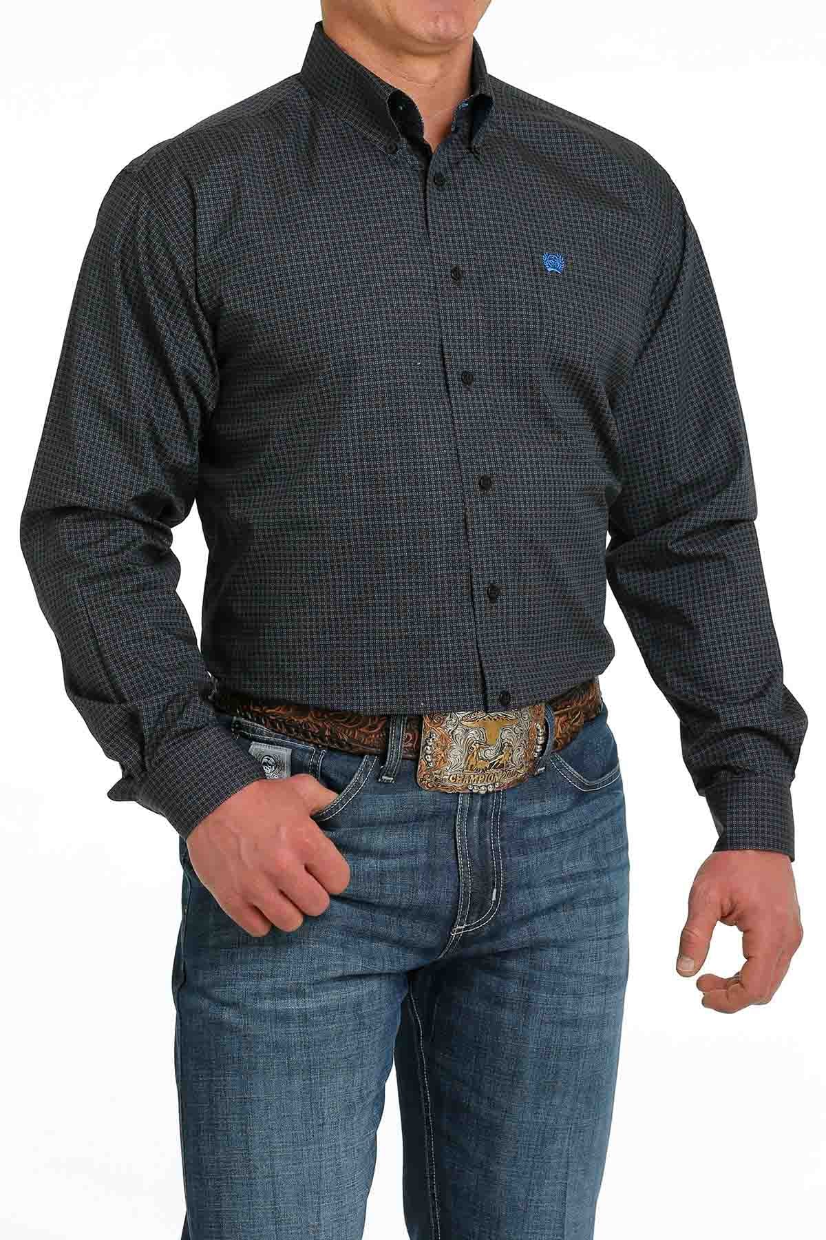 Cinch LSL Geometric Print Navy