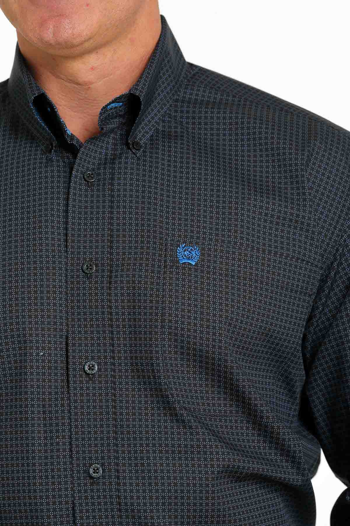 Cinch LSL Geometric Print Navy