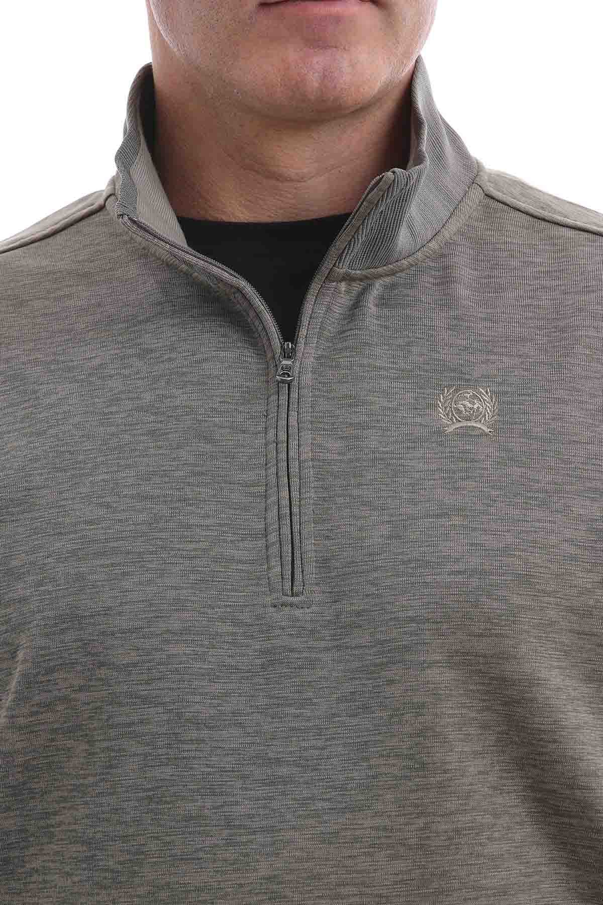 ¼ Zip Pullover Sweater Heather-Khaki