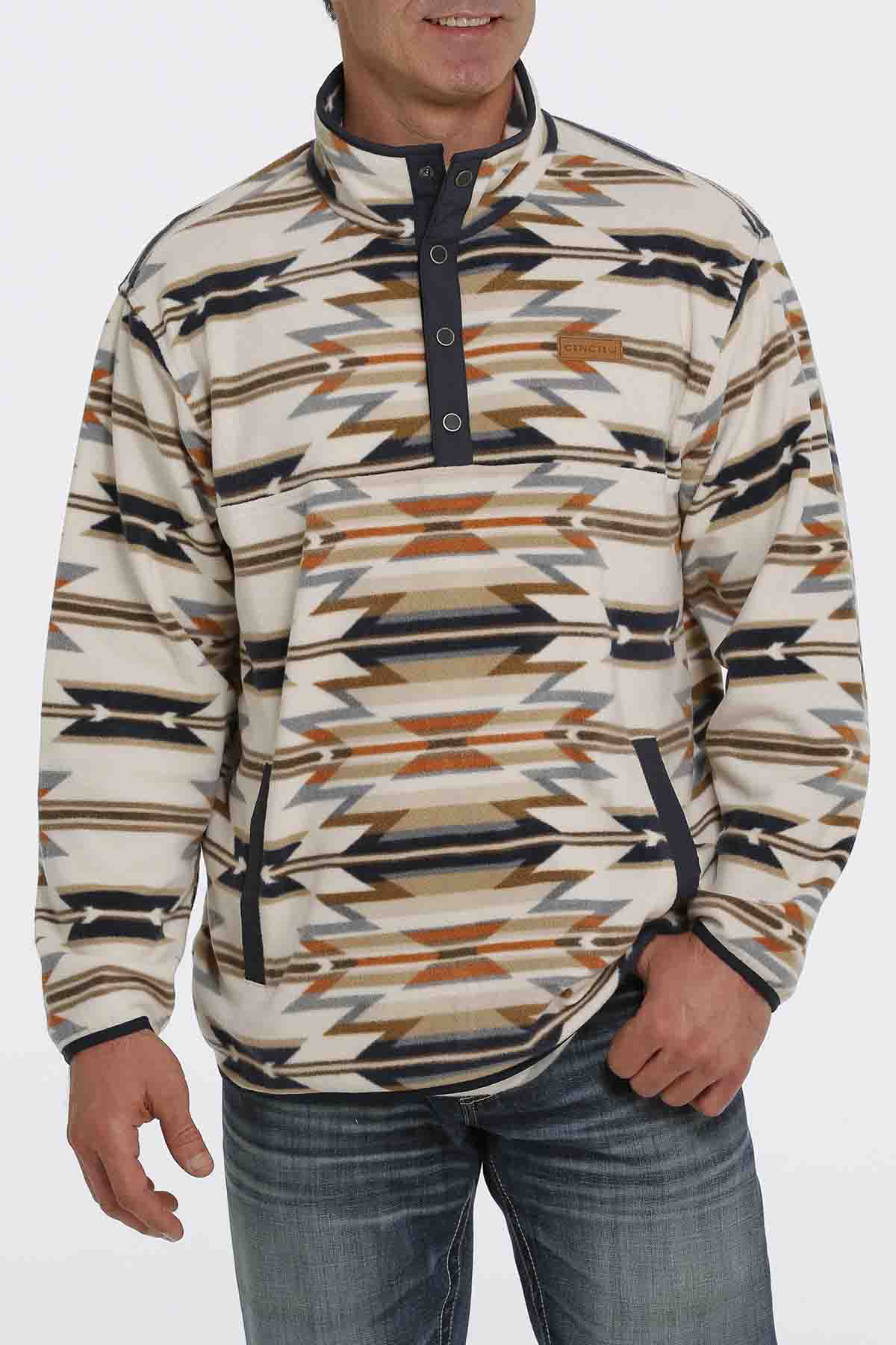 Cinch Aztec Fleece Pullover Cream