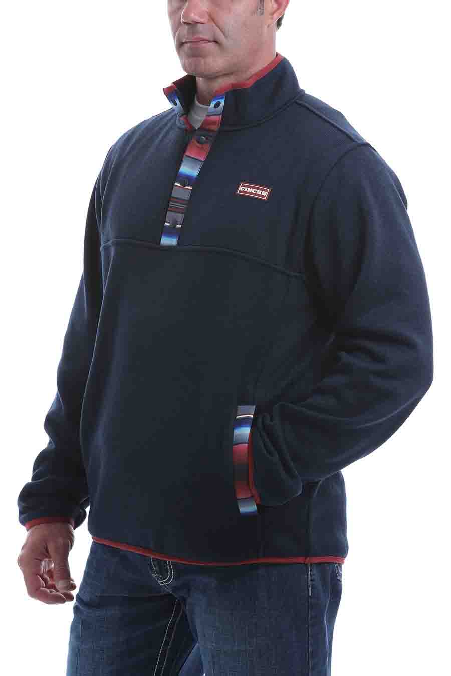 Cinch Fleece Pullover Navy Multi