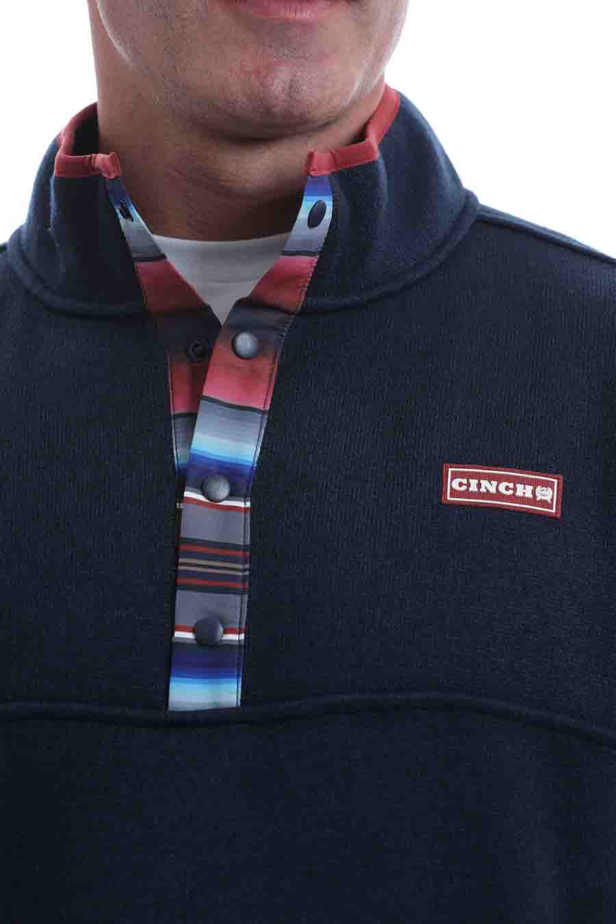 Cinch Fleece Pullover Navy Multi