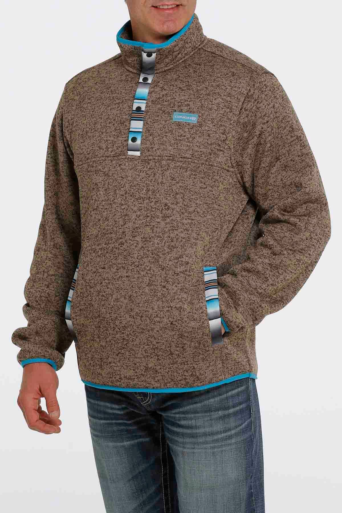 Cinch Men Fleece Pullover Brown