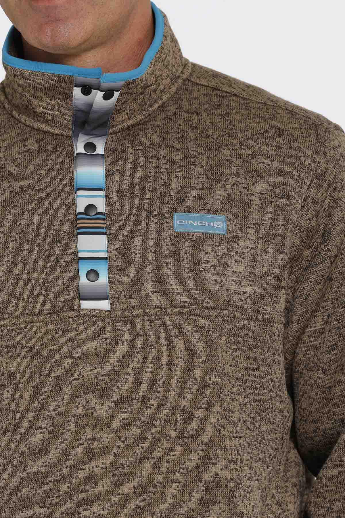 Cinch Men Fleece Pullover Brown
