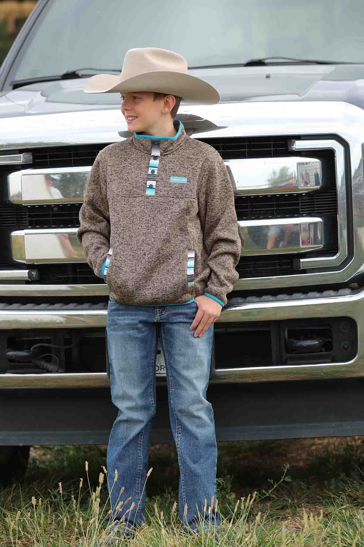 Cinch Boys Fleece Pullover Brown – P NEMIR Dry Goods Co