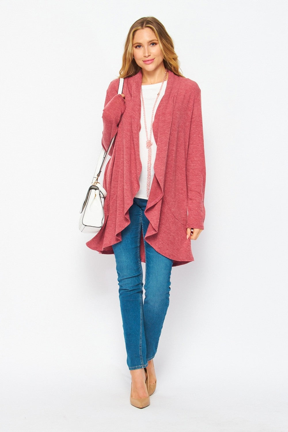 LS Mauve Hacci Open Cardigan Plus