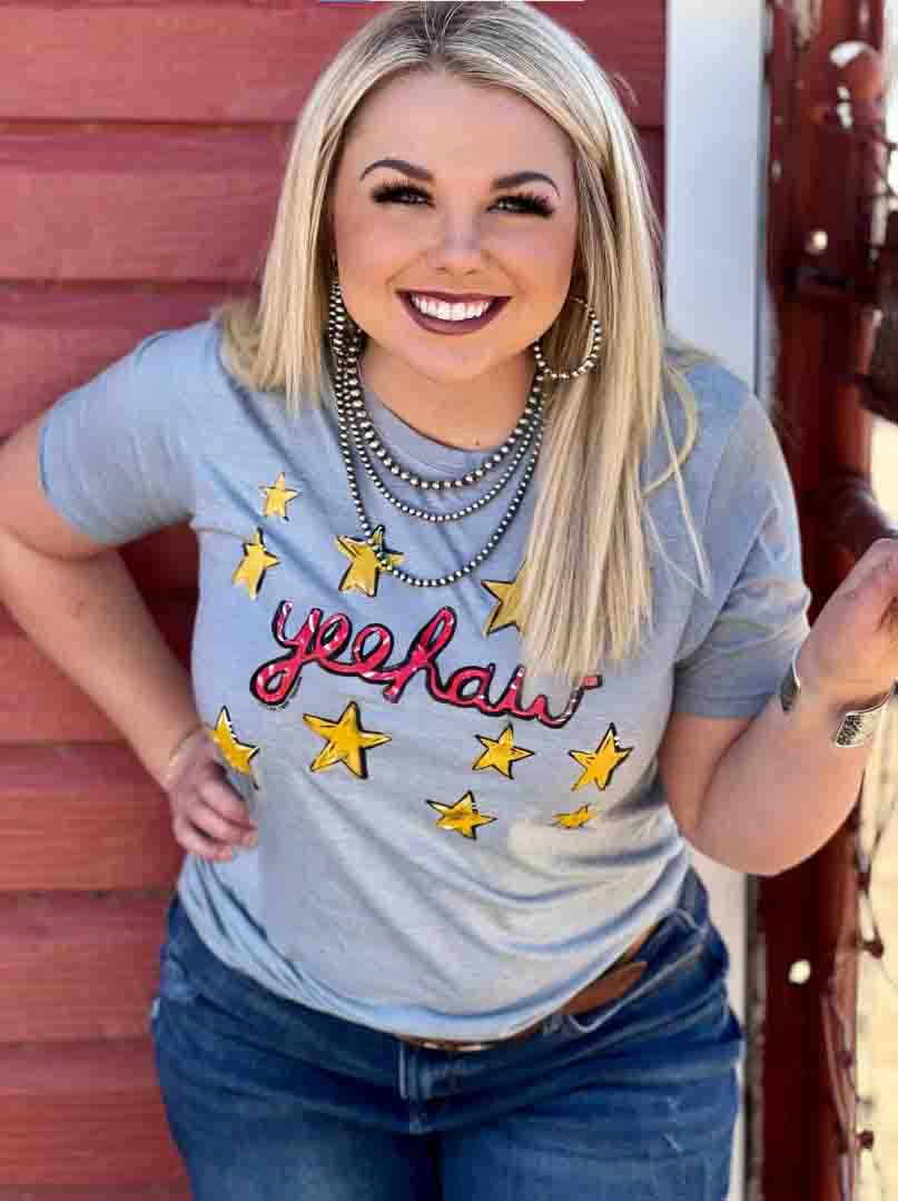 Yeehaw Tee Stonewash Denim