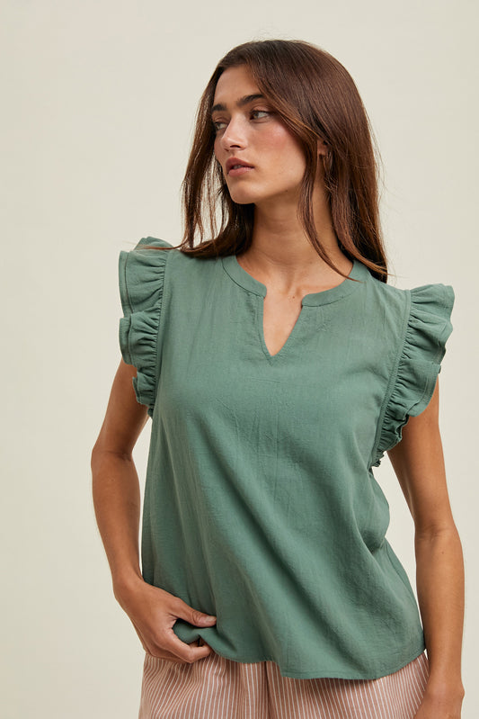 Ruffle Sleeve Top by Wishlist