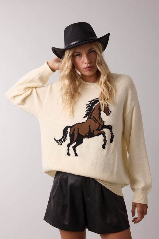 Horse Knit Sweater by Wishlist