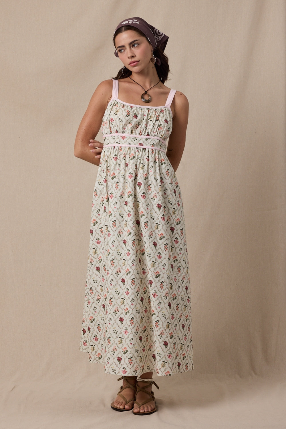 Cream Floral Dress by Wishlist