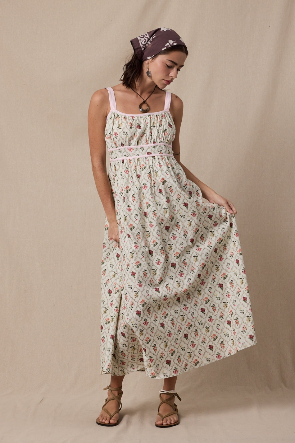 Cream Floral Dress by Wishlist