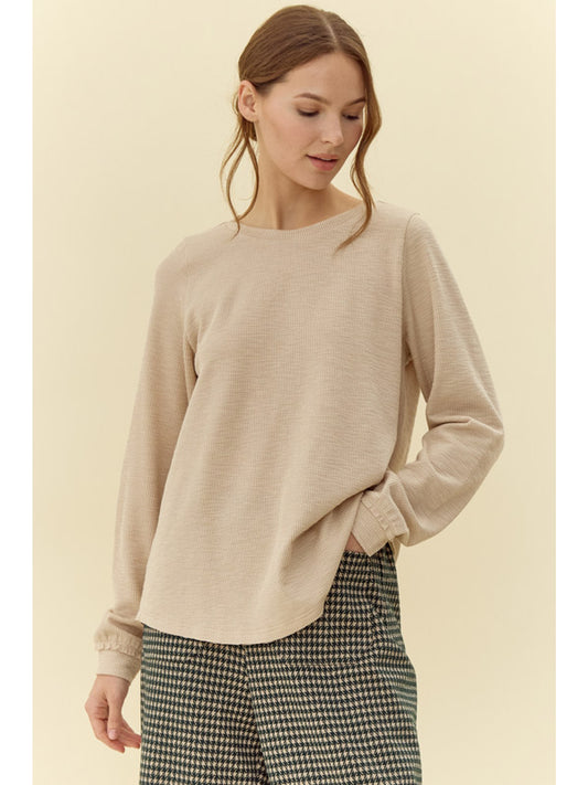 Ribbed Top with U-Neck by Jodifl
