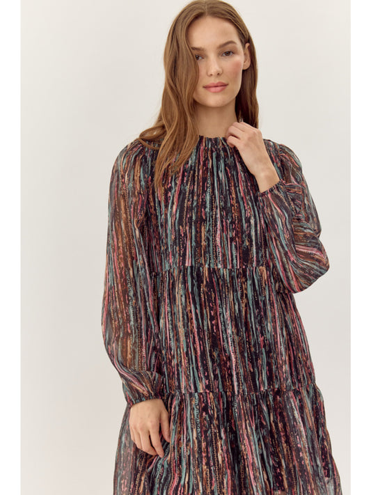 Multi Colored Chiffon Dress by Jodifl
