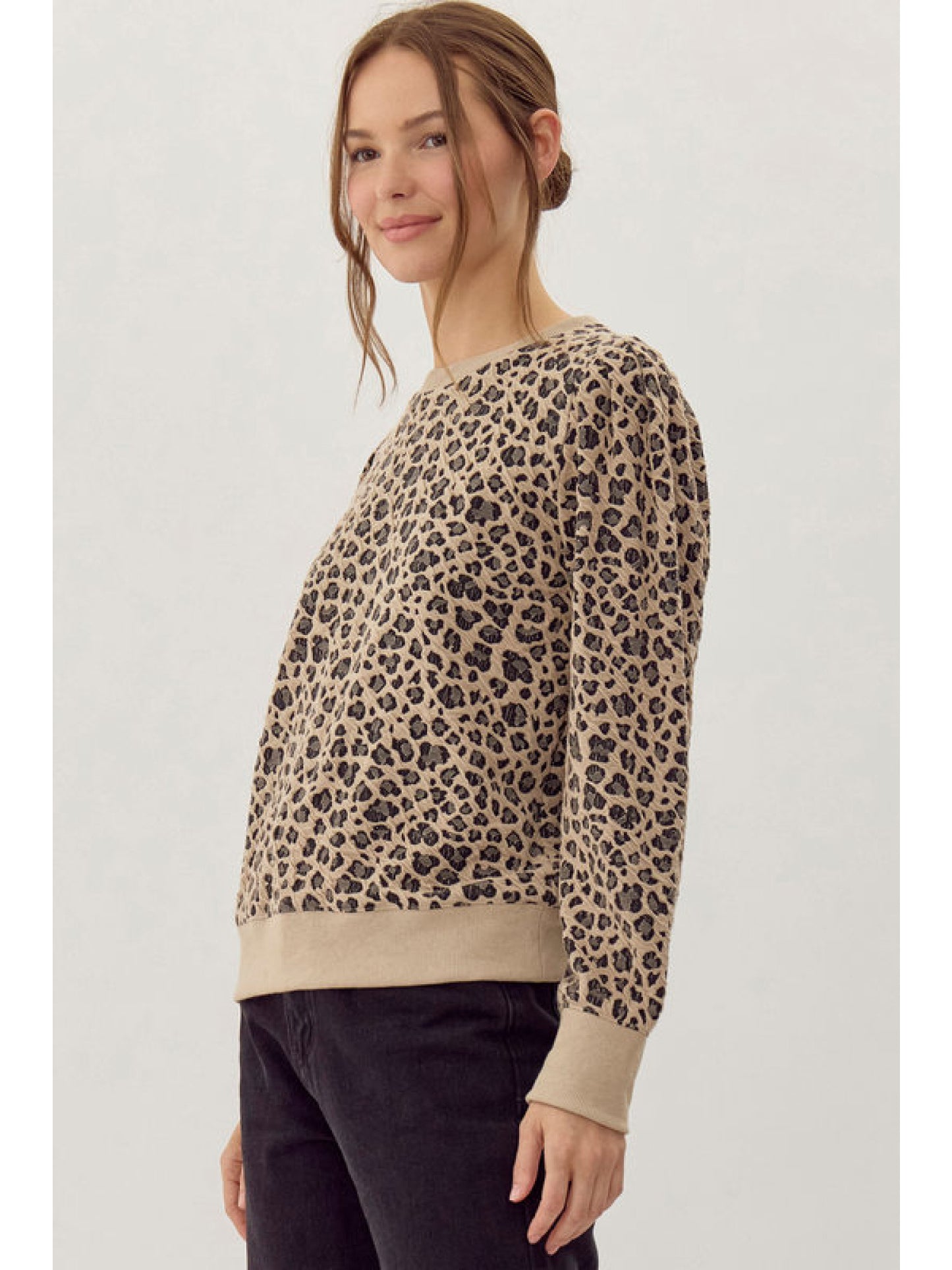 Leopard Pullover Sweatshirt Top by Jodifl