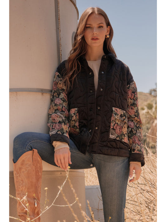 Floral Quilted Jacket by Jodifl