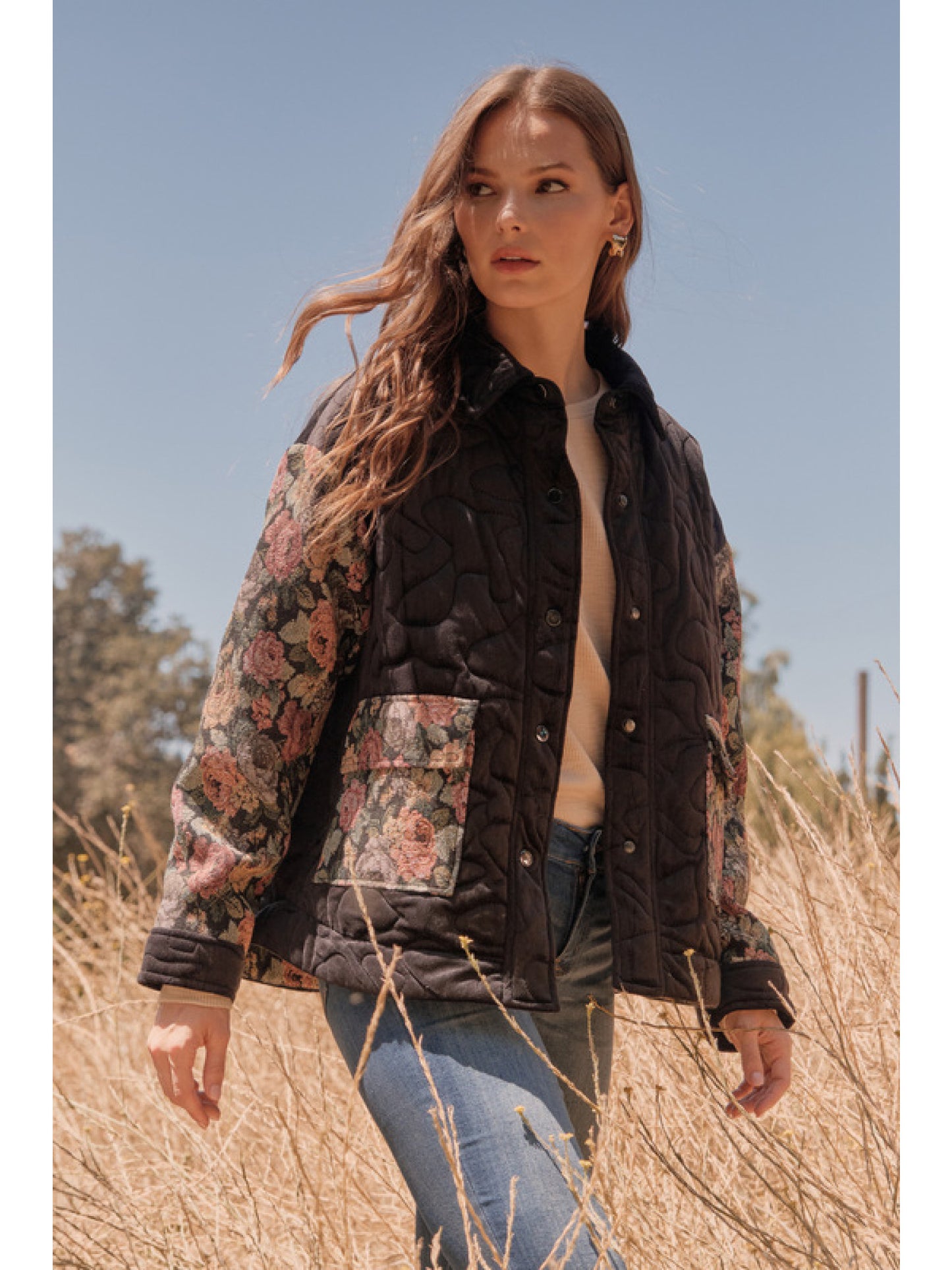 Floral Quilted Jacket by Jodifl