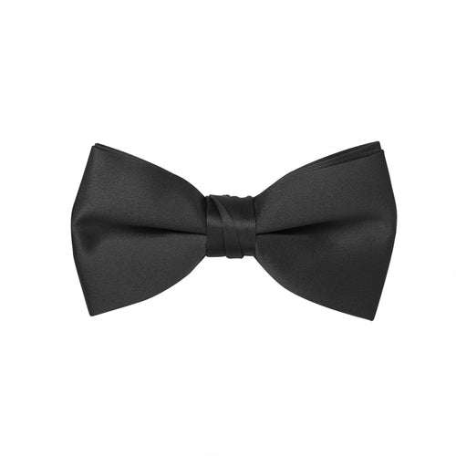 2.5" Black Satin Bow Tie Boxed