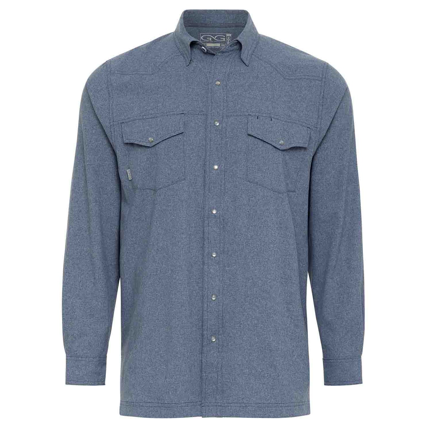 Deep Water Pearl Snap Long-Sleeve Shirt