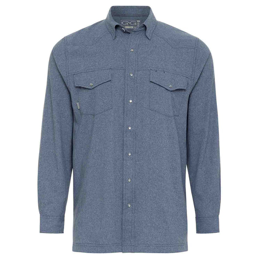 Deep Water Pearl Snap Long-Sleeve Shirt