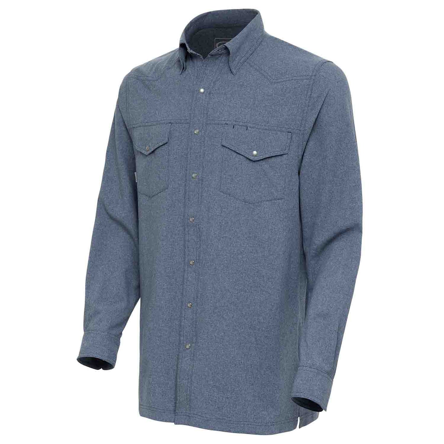 Deep Water Pearl Snap Long-Sleeve Shirt