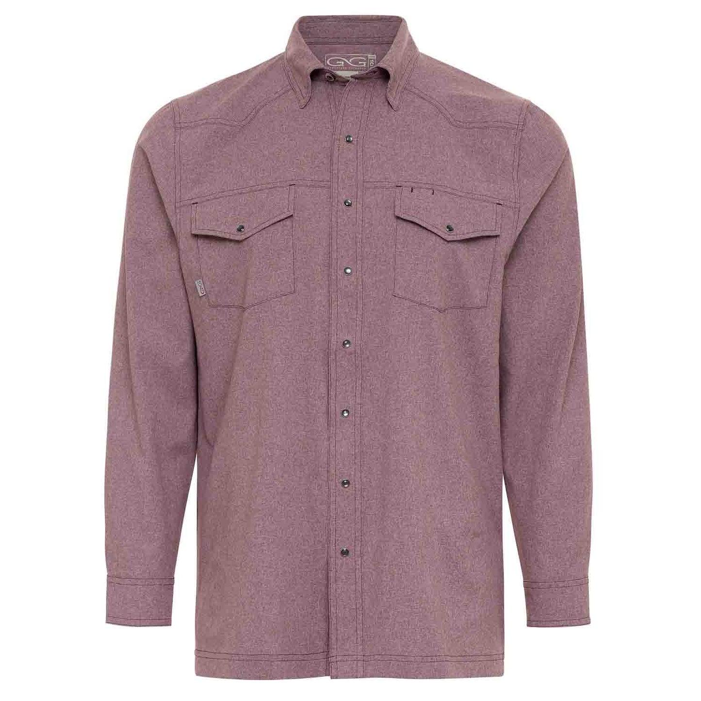 Maroon Pearl Snap LSL Shirt