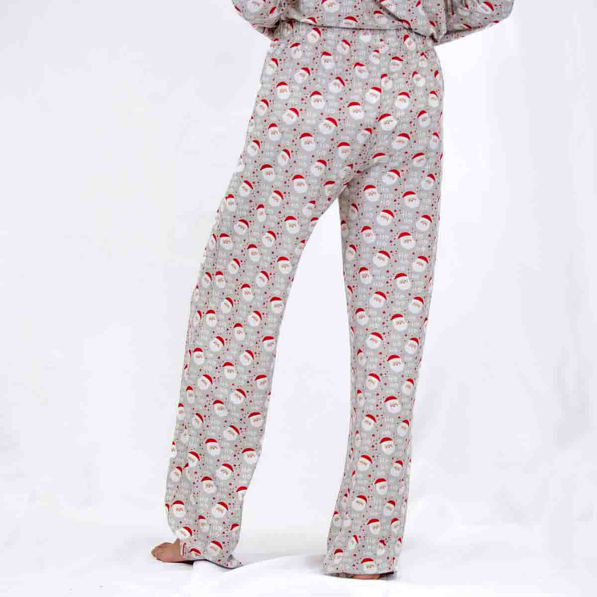 Cheerful Santa Sleep Pants Light Gray/True Red