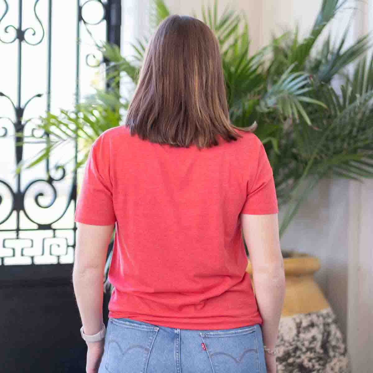 Women's Joyful V-Neck T-Shirt Red/White