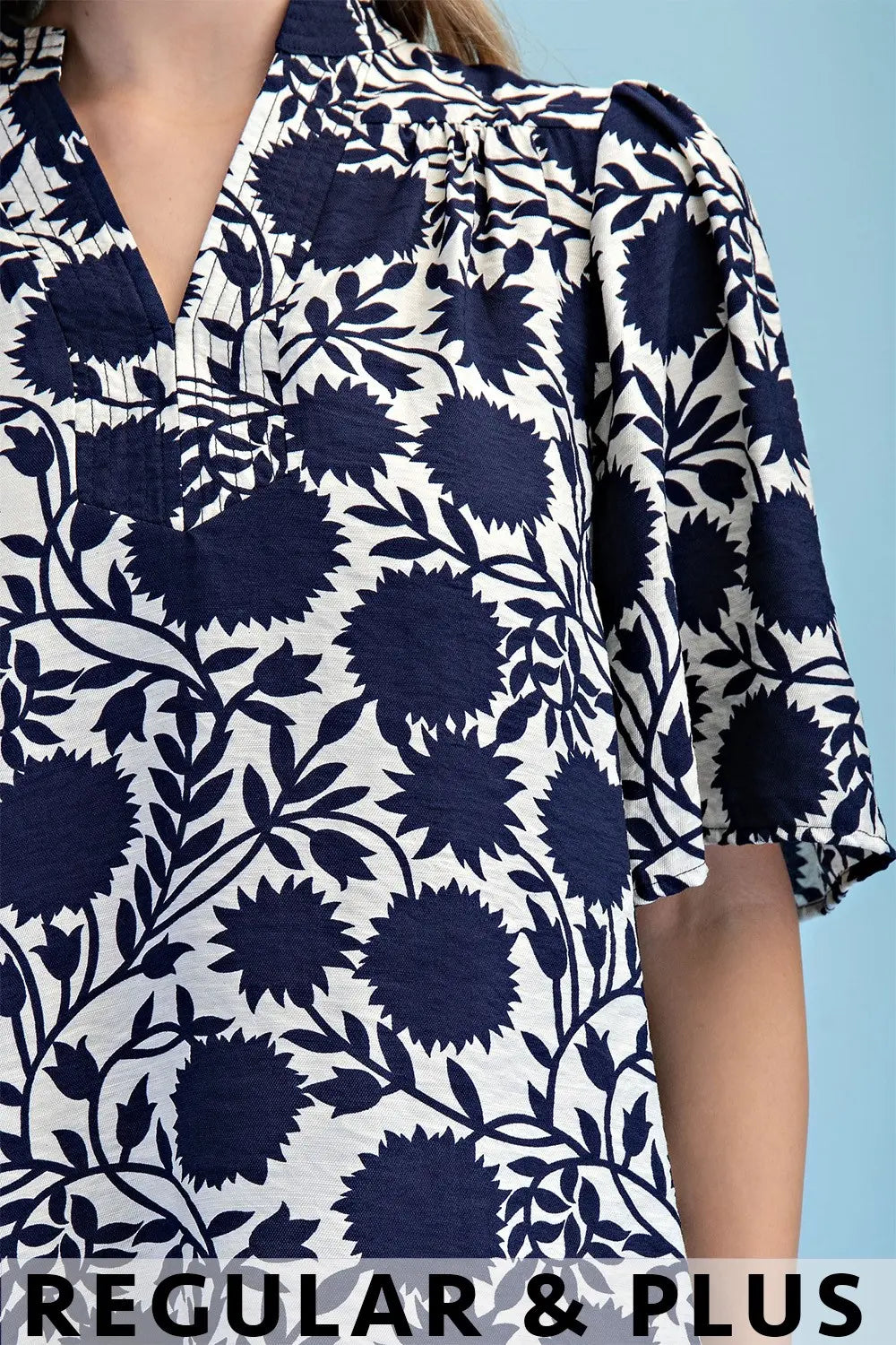 Trapunto Stitched V-Neck Blouse by Gigio