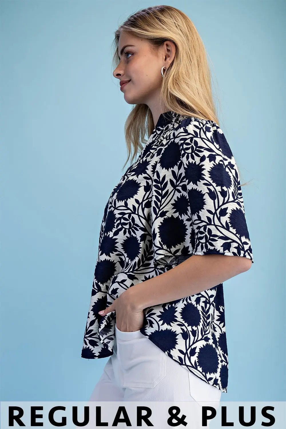 Trapunto Stitched V-Neck Blouse by Gigio