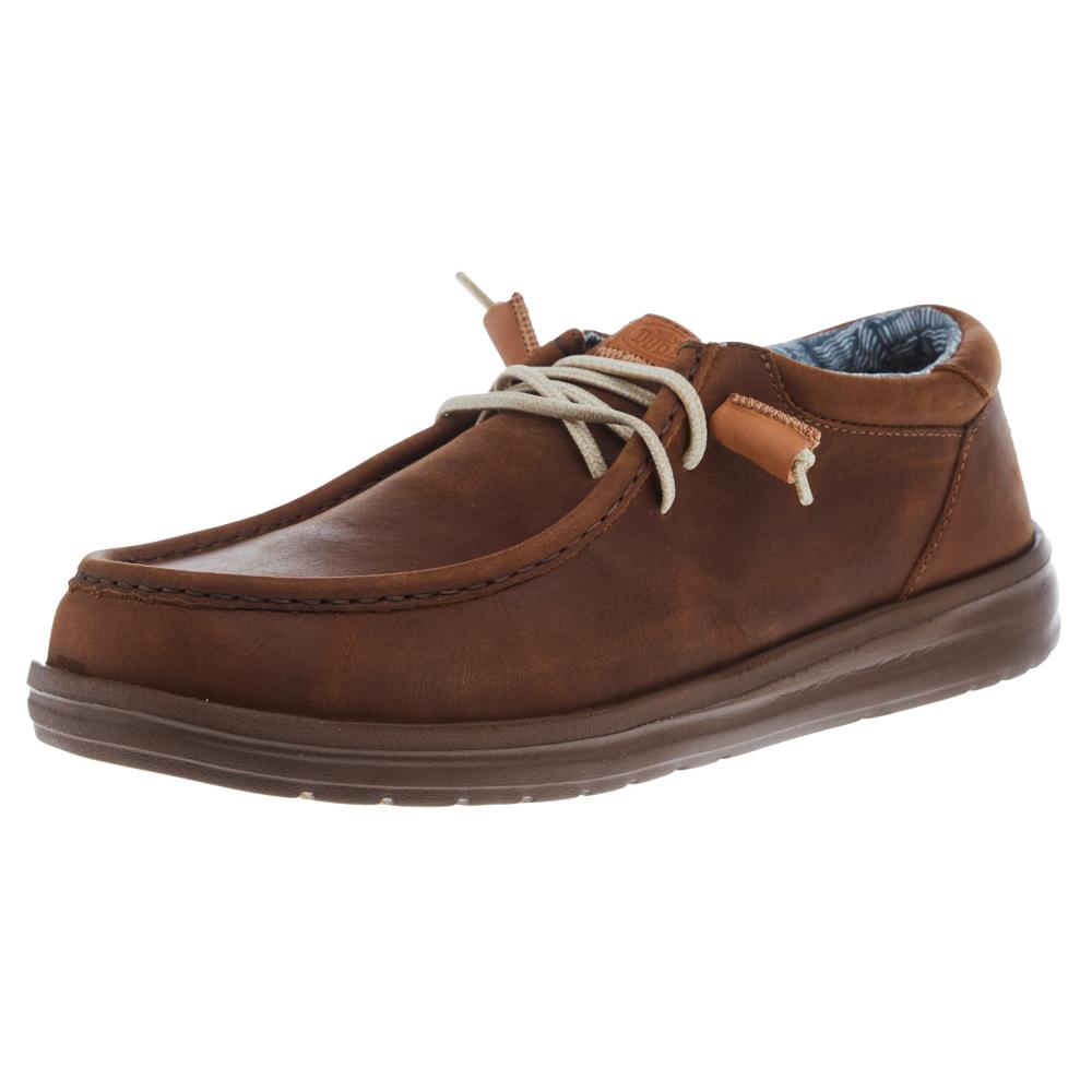 Wally Grip Craft Leather in Brown by Hey Dude Shoes