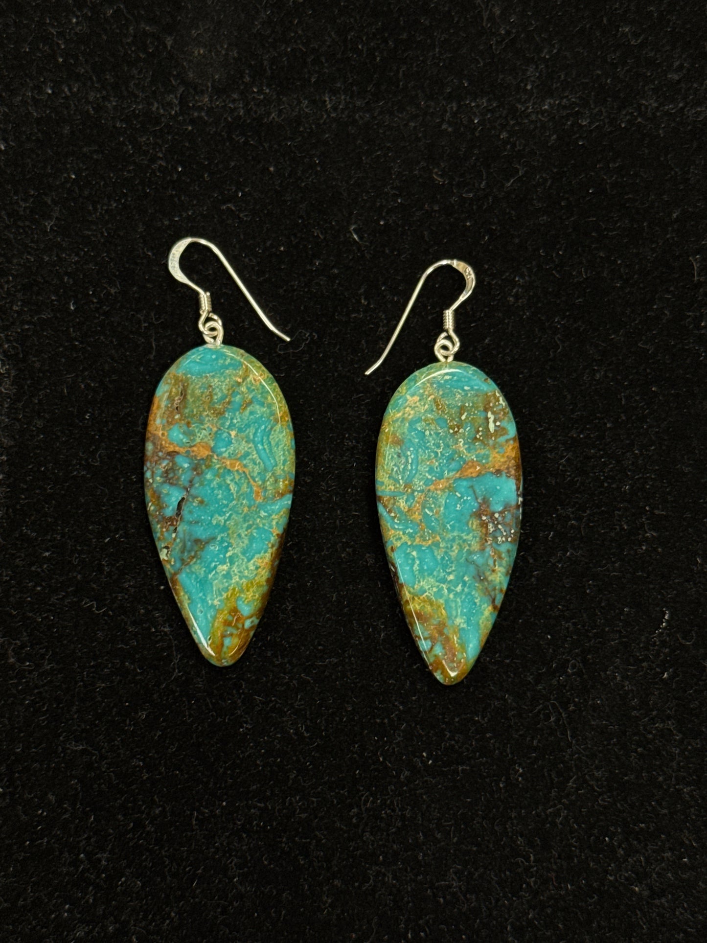 Turquoise Stone Slab Earrings