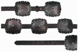 1" Ladies Brown/Copper Square Concho Belt by M&F Western