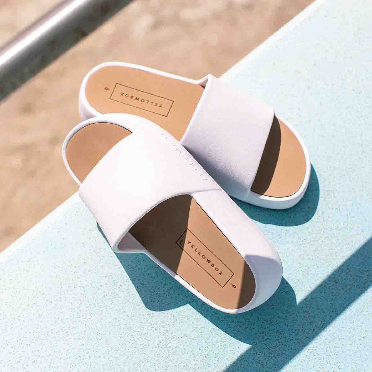 Yellow Box Platform Sandals Torrey White