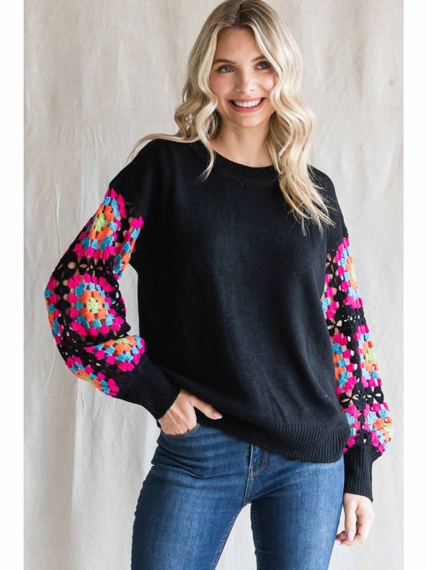 Knit Black Pullover Sweater by Jodifl