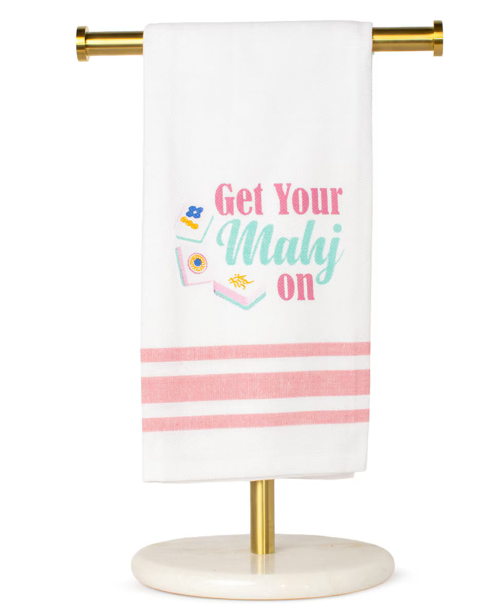 Get Your Mahj On Hand Towel | White/Multi - The Royal Standard
