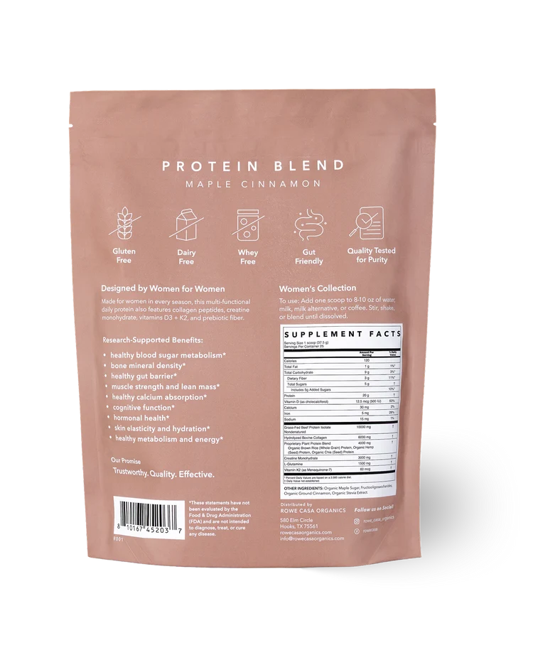 Women’s Wellness Protein Blend - Maple Cinnamon | 33 oz by Rowe Casa