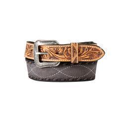3D 1 7/8-1 RoughOut Body Black and Brown Belt by M&F Western