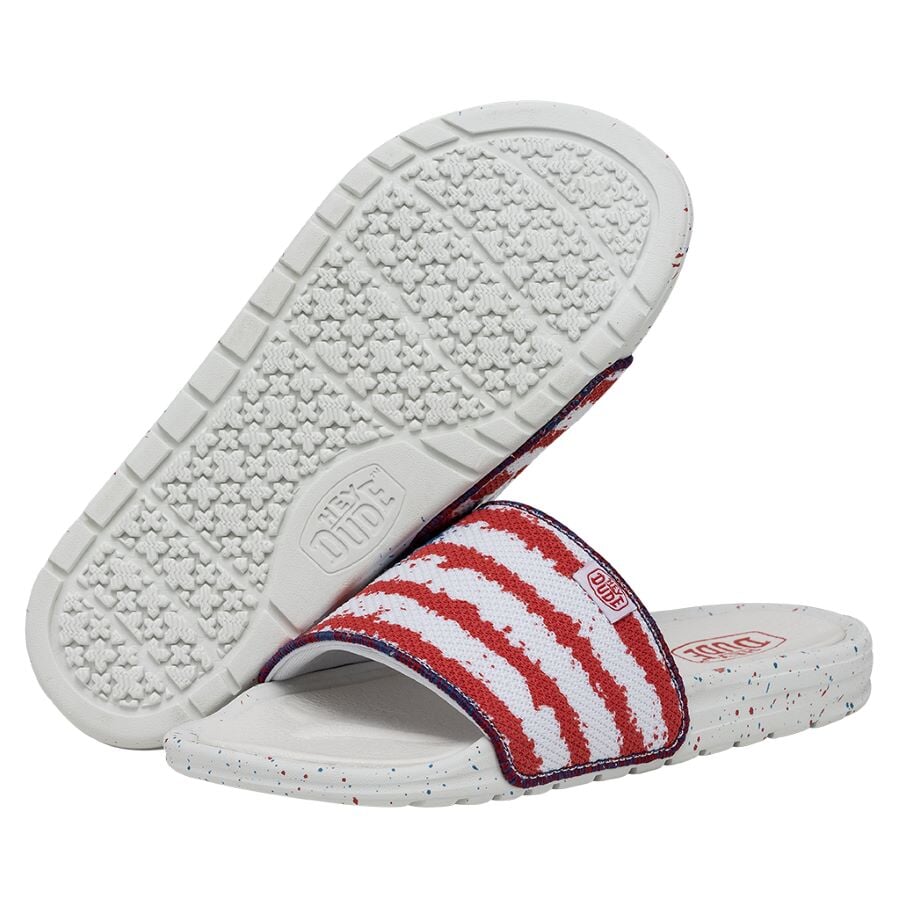 Hey Dude Women's Chandler Knit Flag Slides