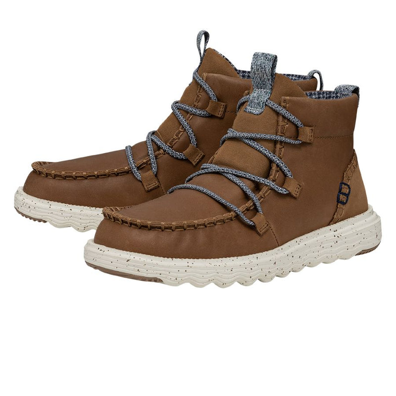 Women's Reyes Leather Boots in Tobacco Brown by Hey Dude