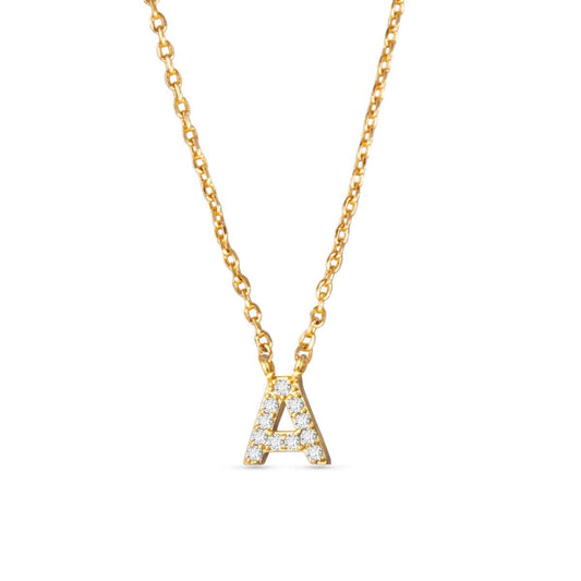 Gold CZ Large Initial Necklace A by Amanda Blu & Co