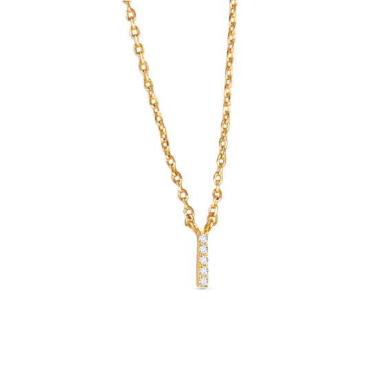 Gold CZ Large Initial Necklace I by Amanda Blu & Co
