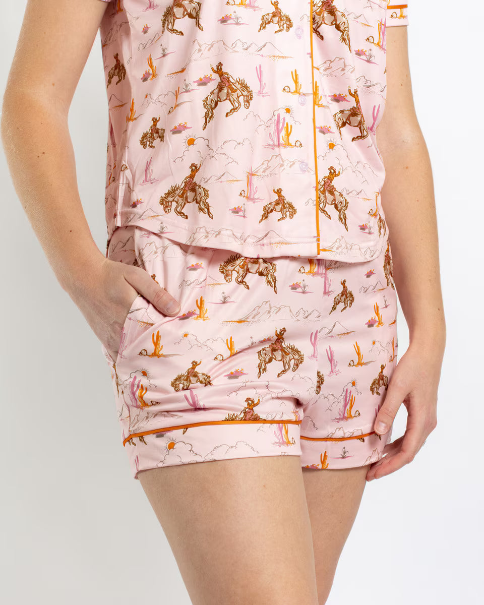 Howdy Hunny Sleep Shorts | Pink/Multi - The Royal Standard