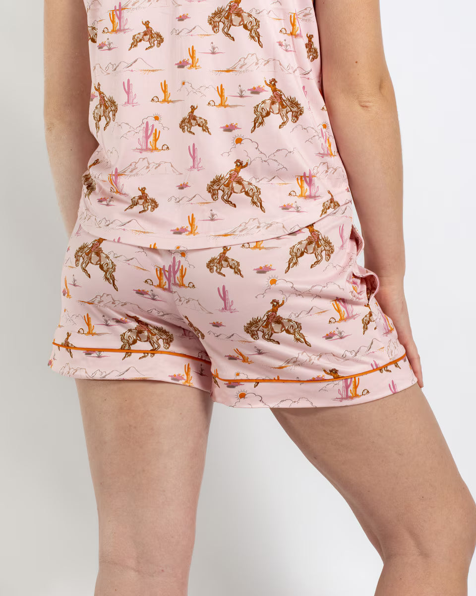 Howdy Hunny Sleep Shorts | Pink/Multi - The Royal Standard