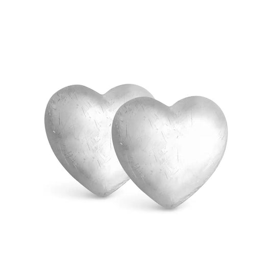Ella Matte Heart Stud Silver by Amanda Blu & Co