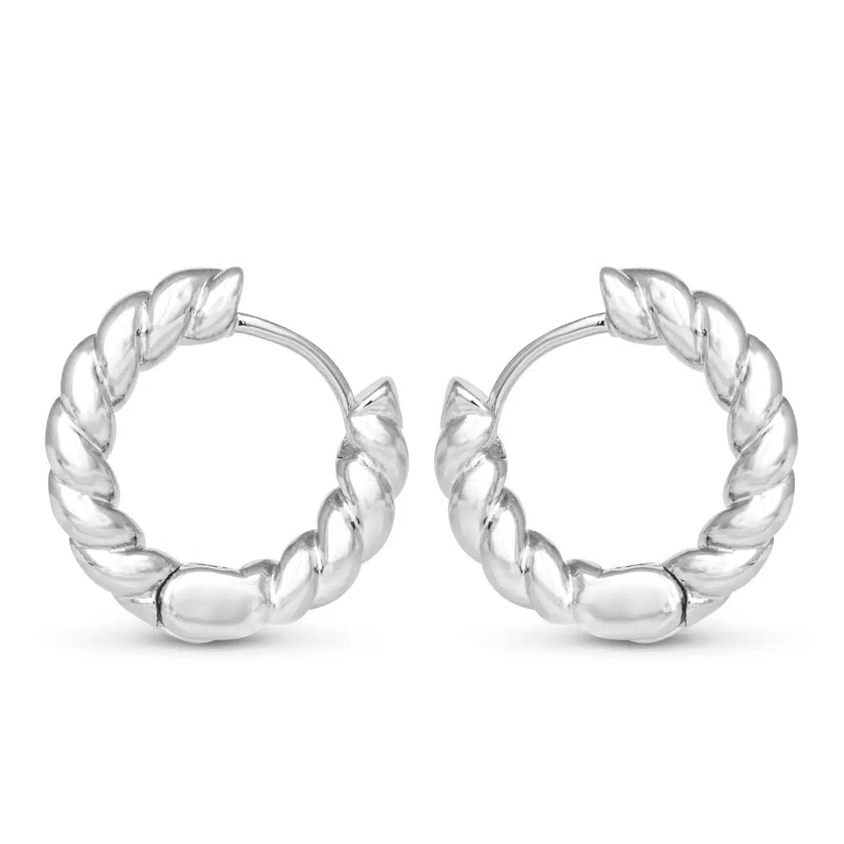 Clara Mini Rope Hoop Silver by Amanda Blu & Co