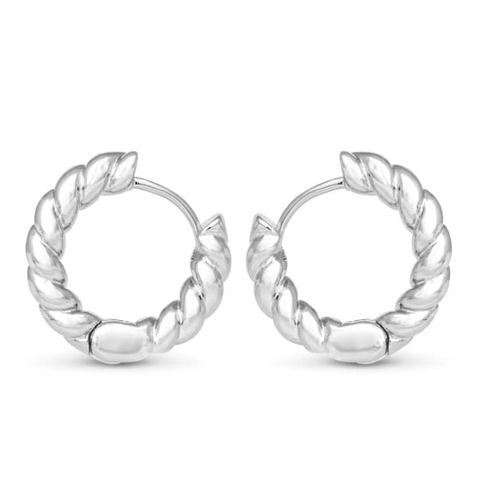 Clara Mini Rope Hoop Silver by Amanda Blu & Co