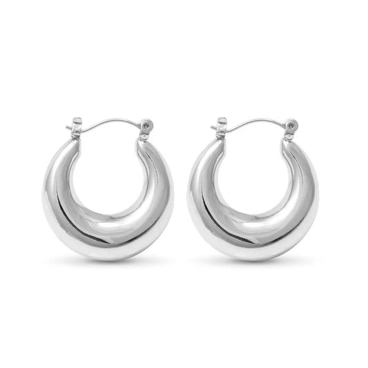 Bella Polished Bold Hoop Silver by Amanda Blu & Co