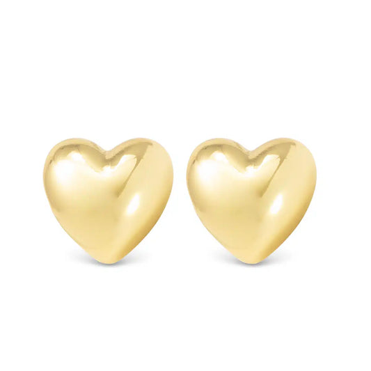 Ella Polished Heart Stud Gold by Amanda Blu & Co