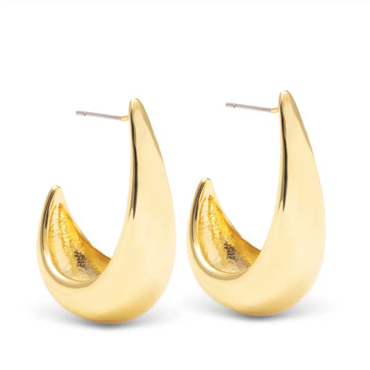 Victoria Polished Huggie Gold by Amanda Blu & Co