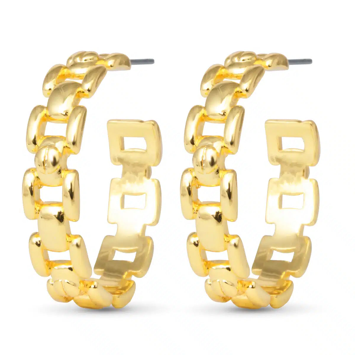 Zoe Polished Huggie Gold by Amanda Blu & Co